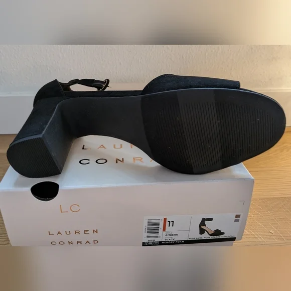 Lauren Conrad new women's block heel dress sandals, size 11, black - Picture 4 of 4